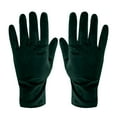 thumbnail image 3 of Women's Short Wrist Length Velvet Gloves, Elegant Evening Gloves, 1920s Flapper Style, Unlined Formal Gloves, Vintage Banquet Accessory, Wedding Party Gloves - Green, 3 of 4