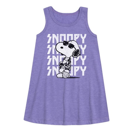 

Peanuts - Snoopy Rock Name Repeat - Toddler and Youth Girls A-line Dress
