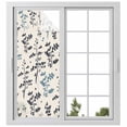 thumbnail image 2 of Grey Blue Botanical Window Privacy Film, Rustic Country Spring Floral Summer Leaf Static Cling UV Sun Blocking Tint Film Heat Control Windows Films for Bedroom Bathroom, Window Stickers 23.6"x59", 2 of 8