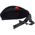 thumbnail image 3 of Claymore Black Glengarry Hat, Traditional Scottish Plain Black Millitary Cap (7 1/2), 3 of 3