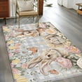 thumbnail image 2 of Area Rugs for Living Room Bedroom, Easter Rabbits 4'x6' Rug Washable Carpet Runner Indoor Outdoor, Spring Floral Butterfly Animal Gray Plaid Non Slip Accent Floor Mats Rug for Kitchen, Office, 2 of 8