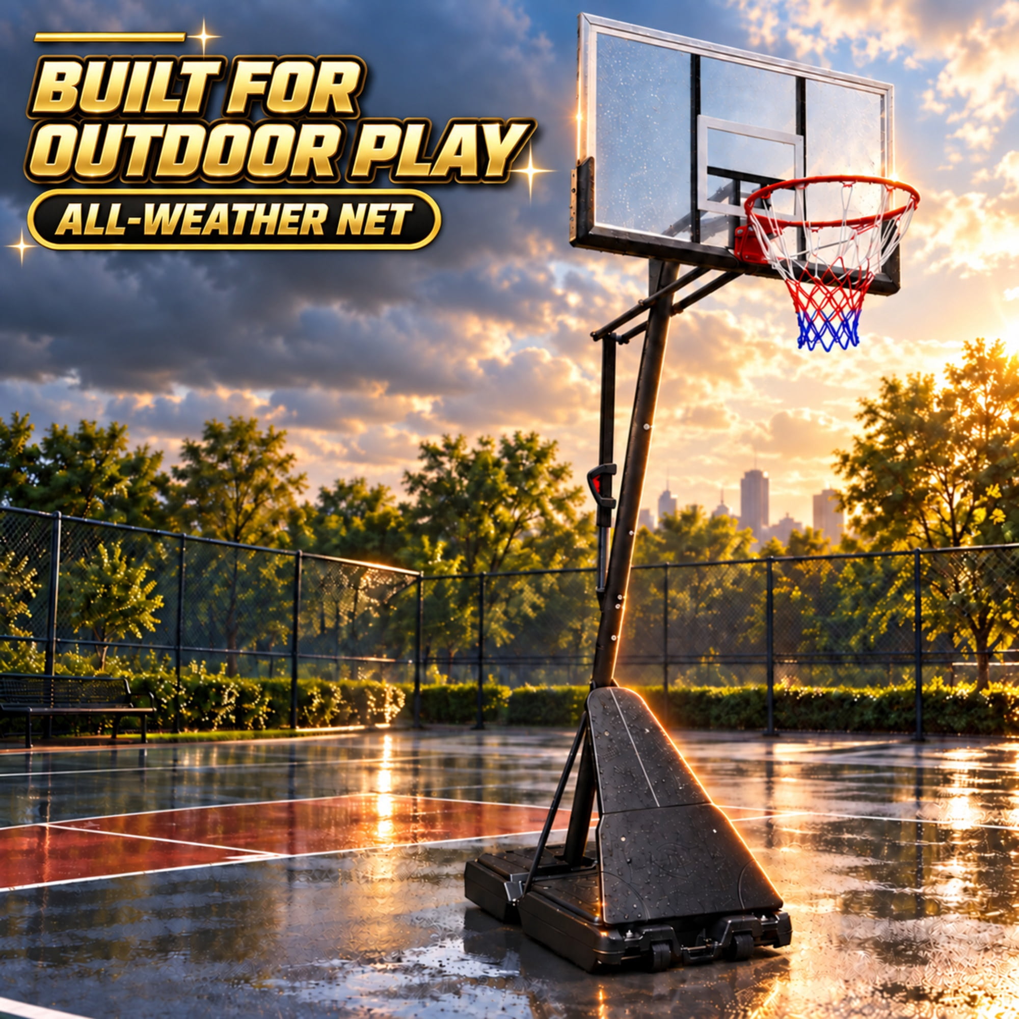 SUGIFT 54 in. Portable Basketball Hoop, Height Adjustable 7.5-10 ft