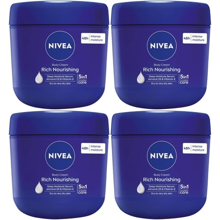 Nivea Rich Nourishing Body Cream Dry Skin Almond Oil 400 ml Pack of 4