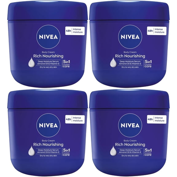 Nivea Rich Nourishing Body Cream Dry Skin Almond Oil 400 ml Pack of 4