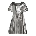 thumbnail image 5 of Wonder Nation Girls Metallic Knit Puff Sleeve Dress, Sizes 4-18 & Plus, 5 of 5