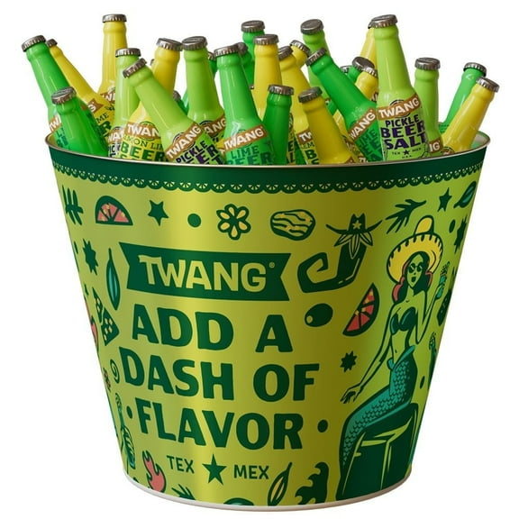 Twang Chile Lime, Lemon-Lime, Lime Longneck Beer Salt Bucket - 60 Ct, 7.5 lbs; Tailgate, football, party, Super Bowl, celebrations