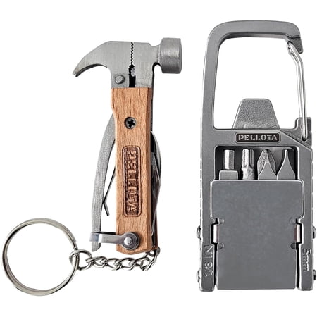 TGHTBA-Multi Tool Prizes [17-in-2] for Adults - Multi Tool for Men Multitool Small Hammer Small Tools Hammer Multitool Gifts for Men Dad Husband Camping Bottle opener retrieve card pin
