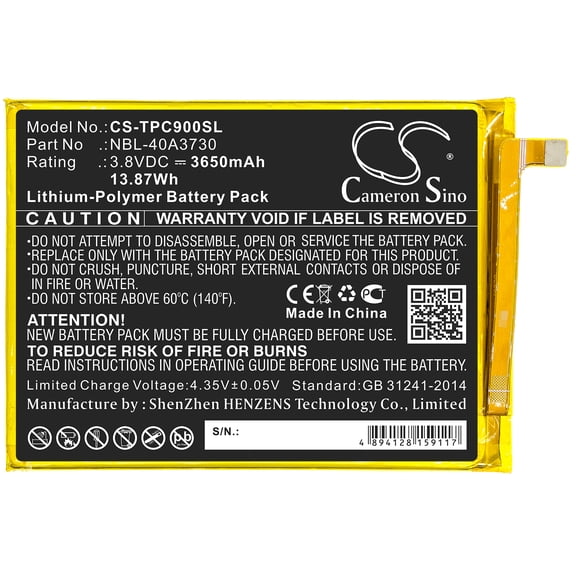 3650mAh NBL-40A3730 Battery for TP-Link Neffos C9 TP707A