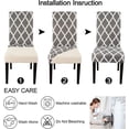 thumbnail image 5 of Touchbetter Chair Covers for Dining Room 6 Pack, High Stretch Removable Washable Parsons Chair Slipcover for Home Party Hotel Wedding Ceremony (Grey White), 5 of 8