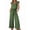 Green, variant on Jumpsuits for Women Summer Ruffle Sleeves Square Neck Rompers Drawstring Overalls with Pockets Rose Red M