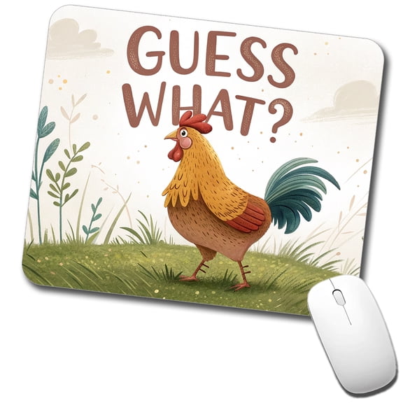 Guess What Chicken Butt Funny Cartoon Mouse Pad Low Profile Gaming Mat