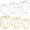Gold+Silver, variant on 4/6 Pairs Gold Silver Hoop Earrings for Women 14K Gold Plated Hypoallergenic 2mm Thin Hoops Stainless Steel Lightweight Dangle Set 30/40/50/60mm