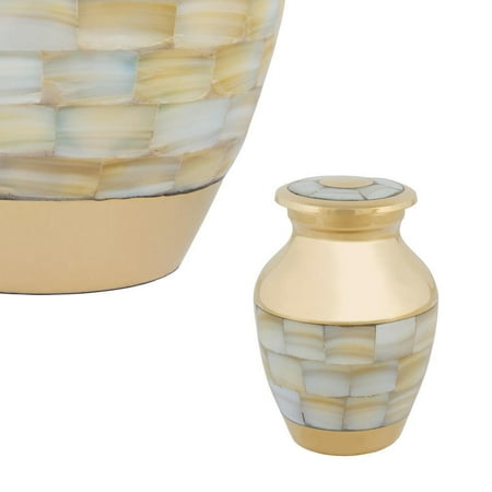 - Perfect Memorials Brass Mother Of Pearl Keepsake Cremation Urn