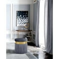 thumbnail image 2 of Meridian Furniture Yasmine Contemporary Velvet Ottoman/Stool in Gray, 2 of 3