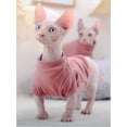 thumbnail image 3 of Camisa de gatos sin pelo Sphynx, camisetas de suéter de gatito con mangas, ropa de gato transpirable de cuello alto, ropa de gato sin pelo lindo, chaleco, pijama, mono para todas las estaciones (M), 3 of 5