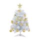 thumbnail image 2 of Árbol de Navidad Artificial Blanco de 61 Cm para Escritorio con Estrella Dorada, Letras, Lazos y Bolas Decorativas | Decoración Navideña Pequeña para La Oficina, El Hogar, Fiestas y Chimenea, 2 of 6