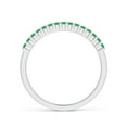 thumbnail image 2 of Angara Rings - Natural Square Shape Emerald Semi Eternity Wedding Ring in 14K White Gold for Women (Size-1.5mm) | May Birthstone Jewelry, Birthday, Anniversary, Jewelry Gift for Women, 2 of 11