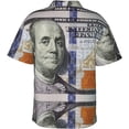 thumbnail image 2 of USA One Hundred Dollars Mens Hawaiian Shirt Short Sleeve Casual Button Up Tropical Summer Beach Shirt, 2 of 9