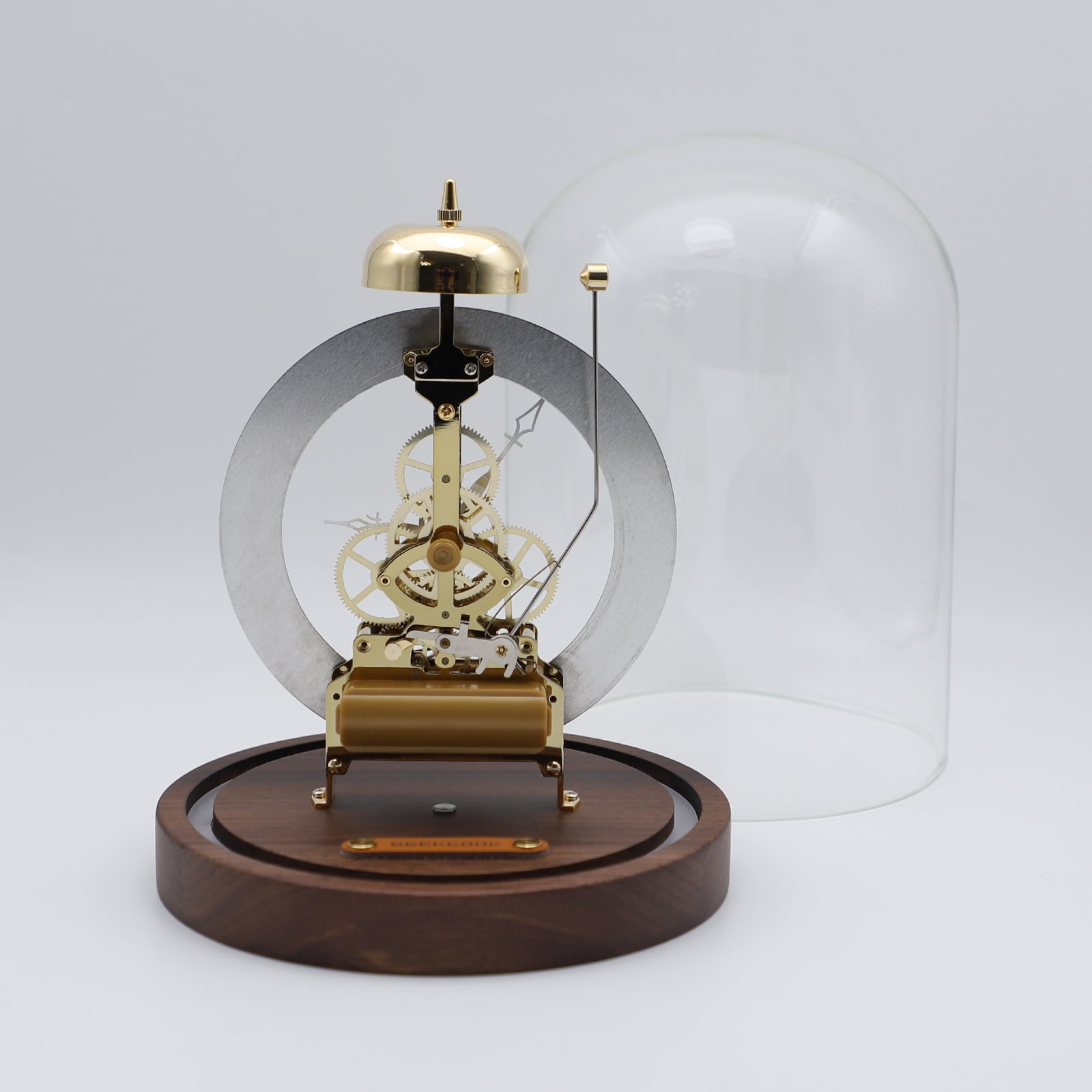 Black Walnut Wood Smart Night Light & Alarm Clock - Voice Activated LED Bedside Lamp, Retro Mechanical Design with Warm Lighting, Ideal Home Decor Gift,Golden