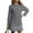 Gray #004, variant on Mohiass Women Cable Knit Sweater Dress Crewneck Long Sleeve Pleated Mini Dress Twofer Style Patchwork Dress Wine 2XL