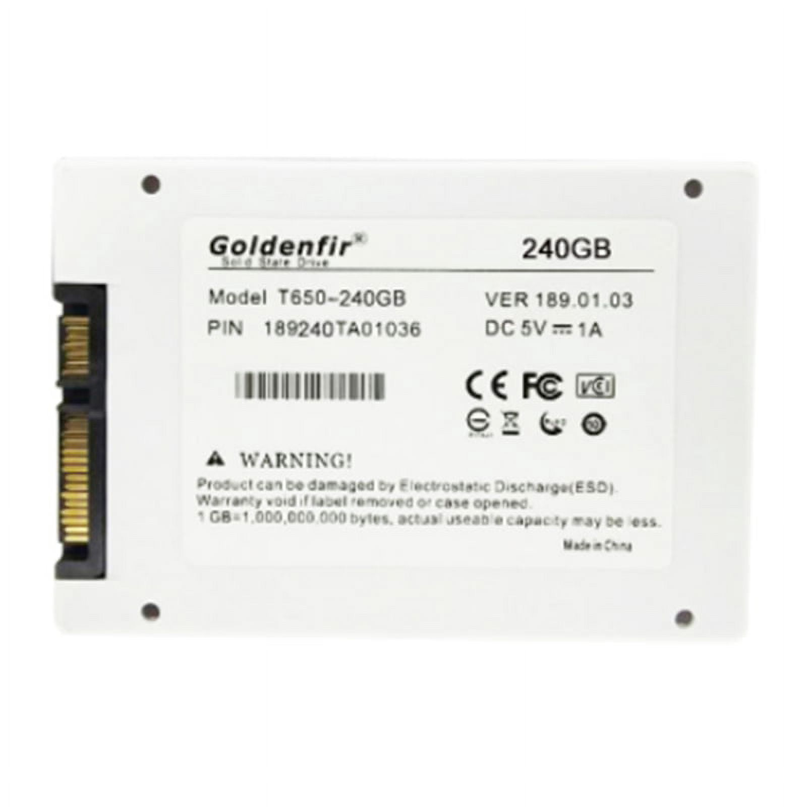 Goldenfir SSD 240GB SSD 2.5 Hard Drive Disk Disc Solid State Disks 2.5Inch Internal SSD,1 x 2.5inch Hard Drive Disk Disc,White