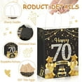 thumbnail image 3 of 50Pcs 70th Birthday Party Favors Gift Bags Bulk,Black and Gold Happy 70th Gift Candy Wrap Bags with Tissue Paper,Vintage 70th Birthday Decorations Souvenir Bag for Men Women Anniversary Supplies70th, 3 of 14