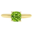 thumbnail image 7 of Solitaire Engagement Ring for Women - 2ct Natural Peridot in 14K Yellow Gold Promise Ring, 7 of 7