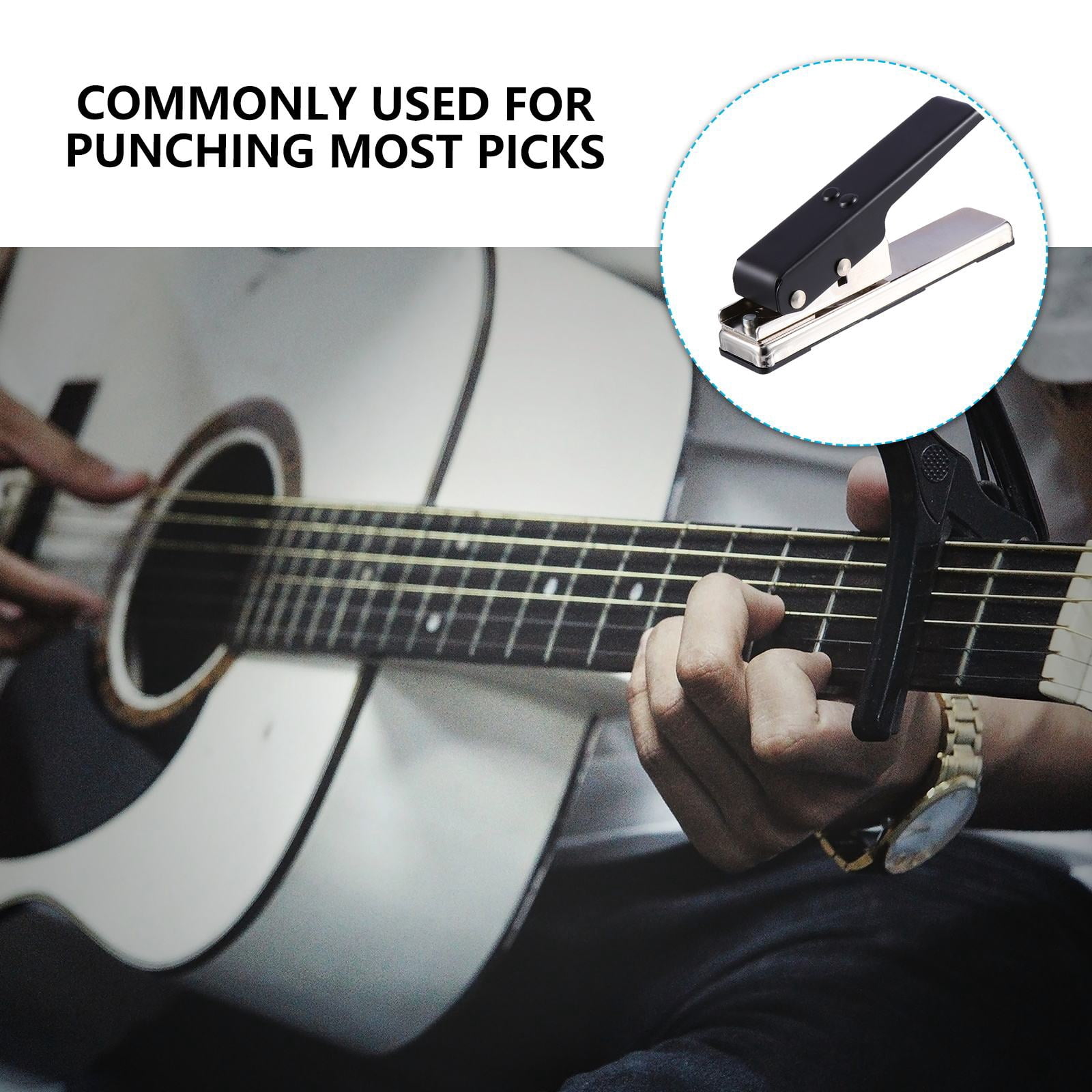 HEANUJJ Guitar Pick Maker Punch Tool, 1Pc Solid Iron Cutter for Easy Guitar Picks and Accessories