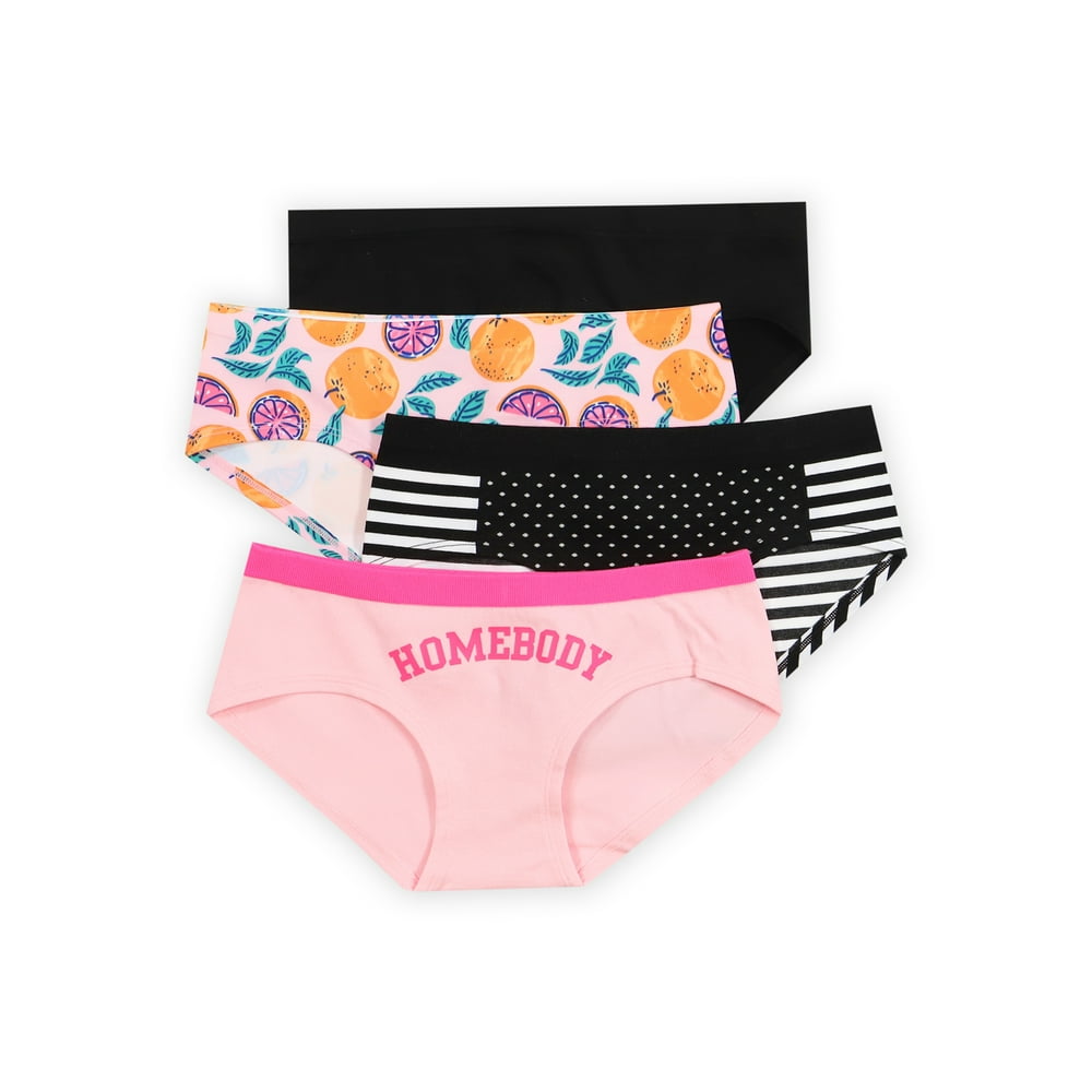 No Boundaries No Boundaries Women's Seamless Hipster Panties, 4Pack