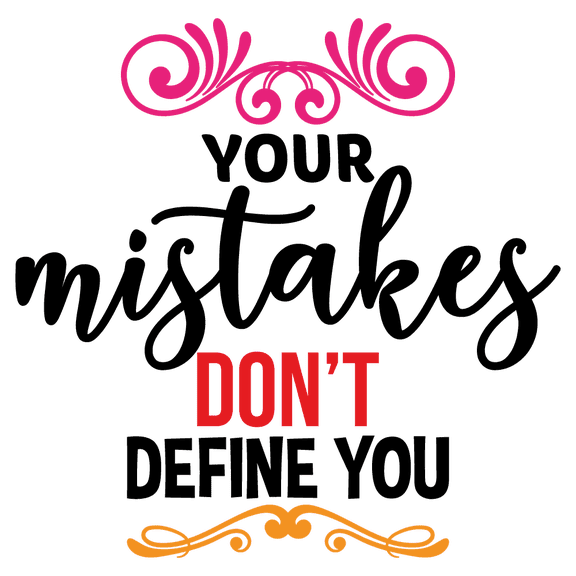 Removable Home Living Room Art Inspirational Quotes Decoration 20" x 20" Creative Lettering Art Design Kids Bedroom Multicolored Wall Decal Sticker - Your Mistakes Don't Define You