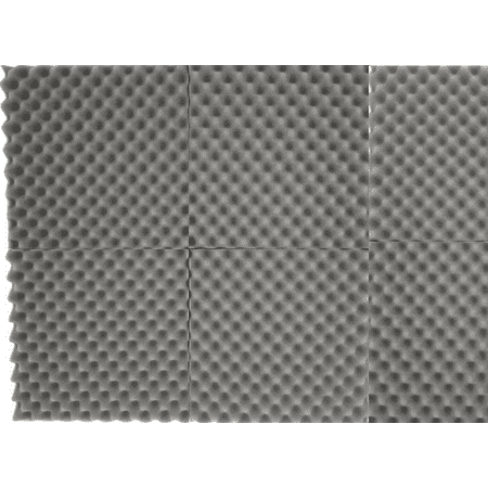 6 PK Gray Egg Crate Acoustic Foam Tile Panel Wall Tile Soundproofing 12x12x1.5