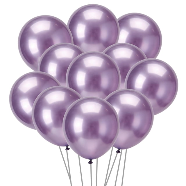 Globos Ztikug de látex metalizado lila claro de 20 piezas, 18"