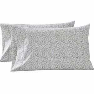 Soft Silver Botanical Cotton Pillowcase Set, King, 2-Piece