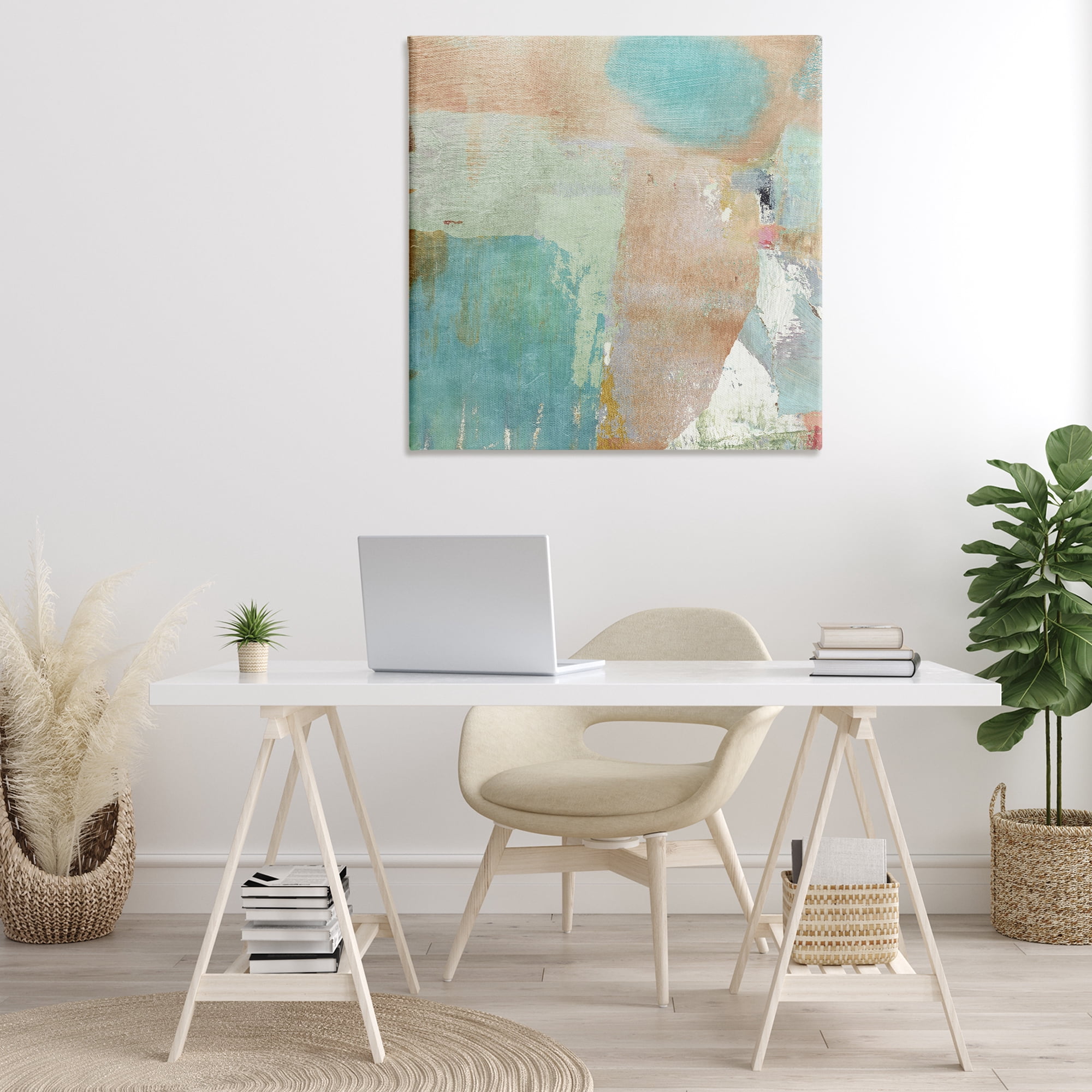 Stupell Industries Rustic Paint Strokes Abstract Painting Gallery Wrapped Canvas Art Print Wall Art, 36 x 36