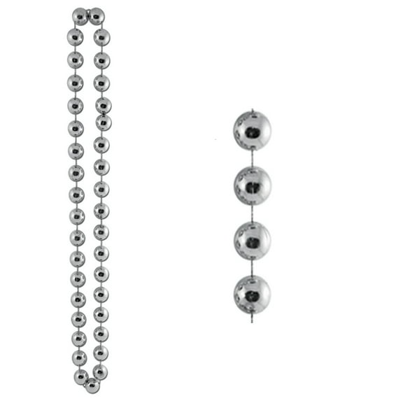 Party Central Club Pack of 12 Silver Birthday Jumbo Beaded Necklaces 40"