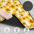thumbnail image 3 of Kdxio White Marble Pattern Sunflower Print Car Floor Mats Universal SUV Front Rear Floor Foot Mats 4-Piece Full Set with Non-Slip Rubber Backing Car Accessories for Most Cars, 3 of 7