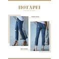 thumbnail image 2 of HOTAPEI Womens Jeans Elastic Waist Ripped Skinny Jeans Raw Hem Drawstring Jeans Boyfriend Destroyed Jeans, 2 of 5