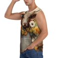 thumbnail image 3 of Balery Bucket Flower Cow Camisetas sin mangas para hombre, absorbe la humedad y protege contra el mal olor.-3X-Large, 3 of 7