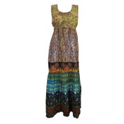 Mogul Sleeveless Summer Cotton Dress Floral Print Bohemian Gypsy Hippie Dresses
