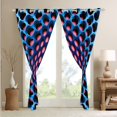 thumbnail image 4 of Light Pink Curtains & Drapes Navy Blue Geometric Honeycomb Blackout Curtains For Bedroom 42"Wx84"L,3D Abstract Geometry Window Curtains Stereoscopic Dense Hole Window Treatments 2 Panels, 4 of 6