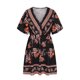 thumbnail image 4 of Puntoco Vestido De Manga Corta Con Cuello En V, Mujer Verano Estampado Talla Grande Suelto Negro Xxxxxl, 4 of 6