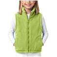 thumbnail image 4 of CAICJ98 Boys Girls Zip Up Fleece Jacket Kids Toodler Lightweight Outerwear Long Sleeve Mock Neck Coat with Pockets (Light Green,9-10 Years), 4 of 7