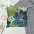 thumbnail image 2 of PHYHOO Green Navy Blue Pillow Covers, Sage Dahlia Flower Print Throw Pillow Covers Outdoor Decor Short Plush Cushion Case for Home Living Room Sofa Couch Bed, 2 of 5