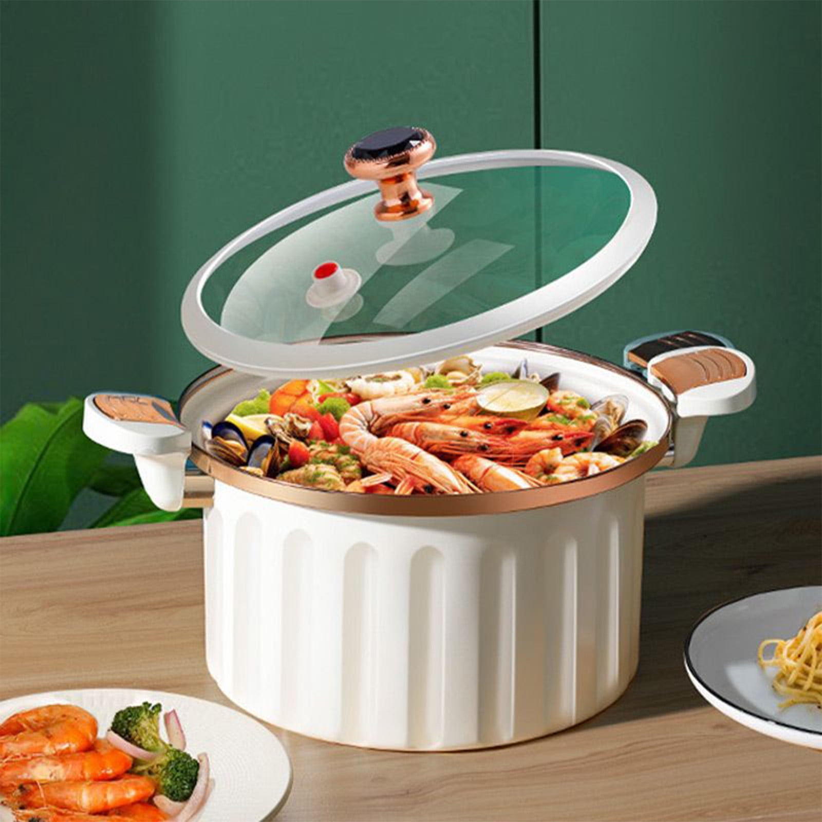 Vikakiooze Micro Pressure Pot,Multifunctional Non-Stick Micro Pressure Pot,Soup Pot,Induction Cooking,General Purpose,Easy To Clean Micro Pressure Cooker For Kitchen