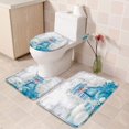thumbnail image 3 of 3-Piece Bath Rug and Mat Sets, Cute Snowman Snowflake Non-Slip Bathroom Doormat Runner Rugs, Toilet Seat Cover, U-Shaped Toilet Floor Mat Small,Snowman, 3 of 7