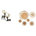 thumbnail image 1 of Estatua de resina de alce y reno, arte de pared tejido de ratán, figura animal única, decoración para mesa, armario, dormitorio, pasillo, salón de té,, 1 of 8