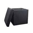thumbnail image 2 of Go-Poufs Knock-Down Medium Cube Teddy Boucle Storage Ottoman |  Black | 15"x15"x15", 2 of 2