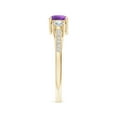 thumbnail image 3 of ANGARA Natural 0.45 Ct. Amethyst with Diamond Classic Ring in 14K Yellow Gold for Women (Ring Size: 3), 3 of 9