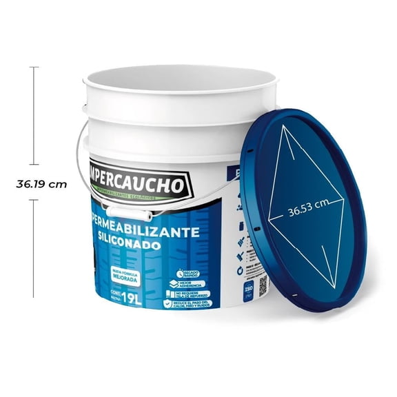 Impermeabilizante Impercaucho Cubeta Calidad 7 años Blanco 19 Litros
