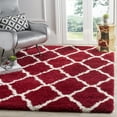 thumbnail image 2 of SAFAVIEH Hudson Aline Plush Geometric Shag Area Rug, Red/Ivory, 10' x 14', 2 of 6